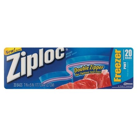 SCRUBBING BUBBLES Ziploc Clear Double Zipper Freezer Bag 20 pk 00399